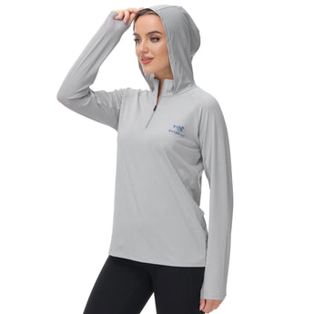 Women’s UPF 50+ Long Sleeve Hoodie Half Zip Shirt - Bassdash