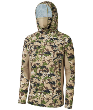 Men's UPF 50+ Long Sleeve Hunting Hoodie with Mask FS06M - Bassdash