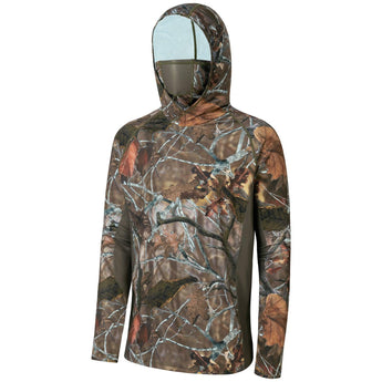 Men's UPF 50+ Long Sleeve Hunting Hoodie with Mask FS06M - Bassdash