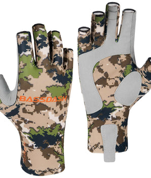 Men's Altimate UPF 50+ Sun Protection Fingerless Fishing Gloves - Bassdash