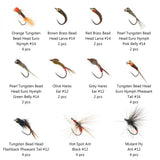 32/60/62 Pcs Fly Fishing Flies Barbed or Barbless Trout Grayling - Bassdash