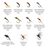 32/60/62 Pcs Fly Fishing Flies Barbed or Barbless Trout Grayling - Bassdash