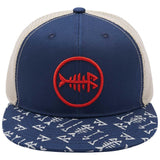 Unisex Flat Brim Trucker Cap - Navy Blue2 - Bassdash