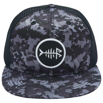 Unisex Flat Brim Trucker Cap - Night Digital Camo2 - Bassdash