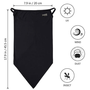 UPF 50+ UV Protection Earloop Neck Gaiter Windproof Bandanas - Bassdash