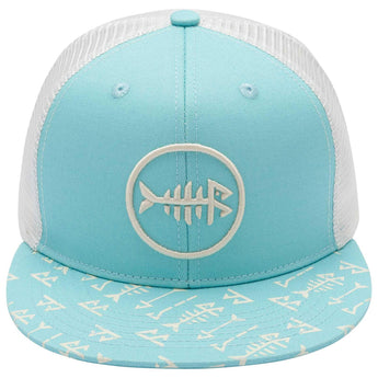Unisex Flat Brim Trucker Cap - Turquoise2 - Bassdash