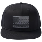 Unisex Flat Brim Trucker Cap - Black Fish Flag2 - Bassdash
