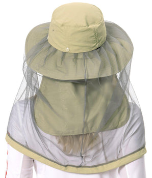 UPF 50+ Mosquito Sun Hat with Neck Flap - Bassdash