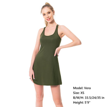 Women's UPF 50+ Tennis Dress with shorts LB06W - Bassdash