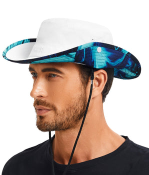 UPF 50+ Patterned Under Brim Foldable Bucket Sun Hats FH18