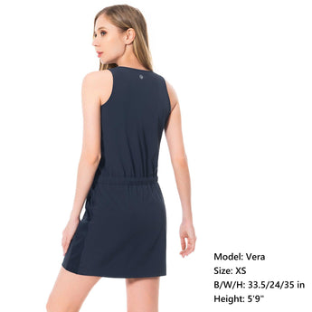 Women's UPF 50+ Tank Dress with Drawstring Waist LB08W - Bassdash