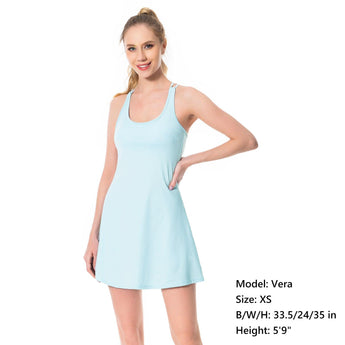 Women's UPF 50+ Tennis Dress with shorts LB06W - Bassdash