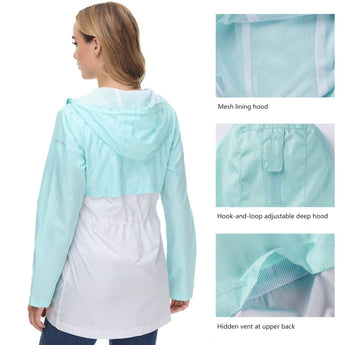 Lightbare Women's Water Resistant Ripstop Rain Coat LB02W - Bassdash