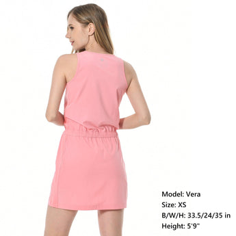 Women's UPF 50+ Tank Dress with Drawstring Waist LB08W - Bassdash