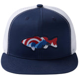 Unisex Flat Brim Trucker Cap - Collegiate Navy Bass2 - Bassdash