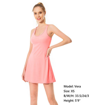 Women's UPF 50+ Tennis Dress with shorts LB06W - Bassdash