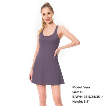 Women's UPF 50+ Tennis Dress with shorts LB06W - Bassdash