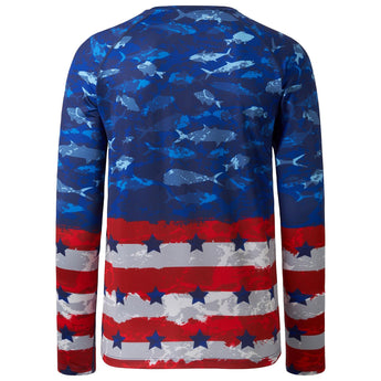 Men's UPF 50+ Segment Print Fishing Shirt FS12M - Bassdash