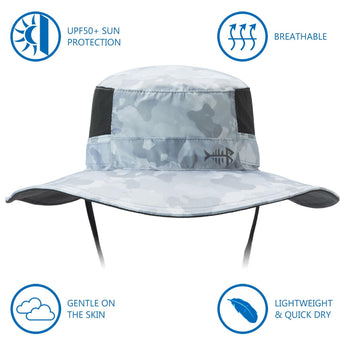 Unisex UPF 50+ Wide Brim Bucket Hat with Detachable Neck Flap FH02 - Bassdash