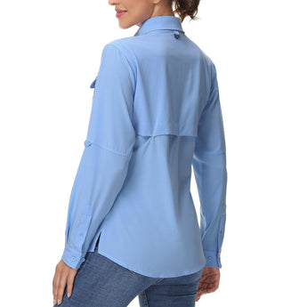 Women's UPF 50+ Long Sleeve Button Down Shirt FS21W - Bassdash