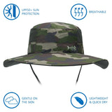 Unisex UPF 50+ Wide Brim Bucket Hat with Detachable Neck Flap FH02 - Bassdash