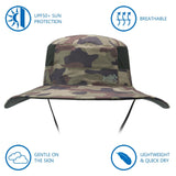 Unisex UPF 50+ Wide Brim Bucket Hat with Detachable Neck Flap FH02 - Bassdash