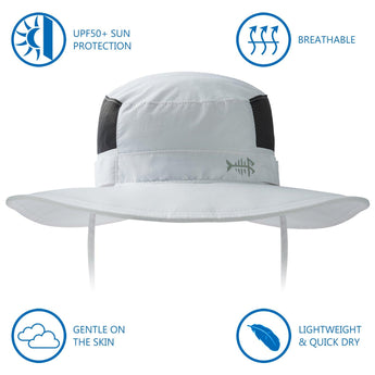 Unisex UPF 50+ Wide Brim Bucket Hat with Detachable Neck Flap FH02 - Bassdash
