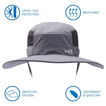 Unisex UPF 50+ Wide Brim Bucket Hat with Detachable Neck Flap FH02 - Bassdash