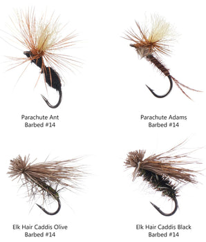 12pcs Barbed Dry Flies for Trout Fishing - Bassdash