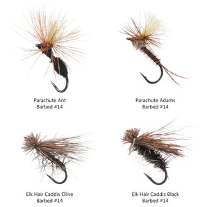 12pcs Barbed Dry Flies for Trout Fishing - Bassdash
