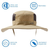 Unisex UPF 50+ Wide Brim Bucket Hat with Detachable Neck Flap FH02 - Bassdash