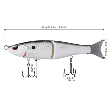 SwimShad Glide Baits Single-Jointed Hard Fishing Lure - Bassdash