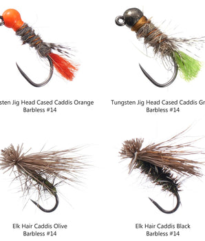 12pcs Barbless Nymphs and Dry Flies for Trout Fishing - Bassdash