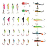 Ice Fishing Lure Kit Glowing Paint Jigs,30 pcs assorted perch/walleye/pike jigs - Bassdash