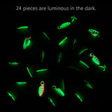 Ice Fishing Lure Kit Glowing Paint Jigs,30 pcs assorted perch/walleye/pike jigs - Bassdash