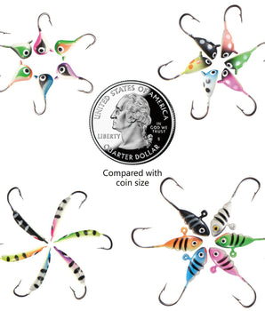 Ice Fishing Lure Kit Glowing Paint Jigs, 24pcs assorted crappie/panfish/perch jigs - Bassdash