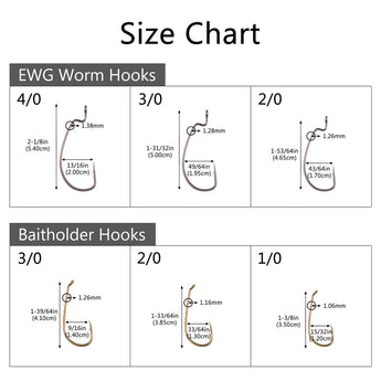 EWG Worm Hooks 30 Pack - Bassdash