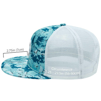 Unisex Flat Brim Trucker Cap - Ocean Digital Camo4 - Bassdash