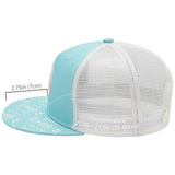 Unisex Flat Brim Trucker Cap - Turquoise3 - Bassdash