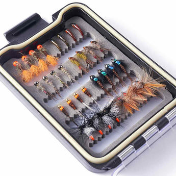 32/60/62 Pcs Fly Fishing Flies Barbed or Barbless Trout Grayling - Bassdash