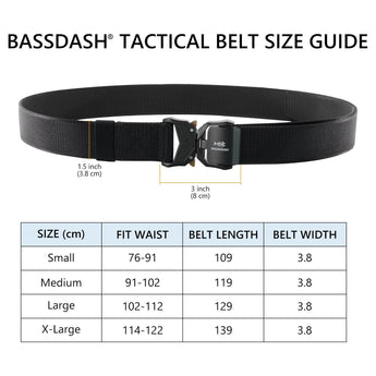 Men’s Tactical Belt with Quick Release Buckle - Bassdash