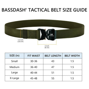 Men’s Tactical Belt with Quick Release Buckle - Bassdash