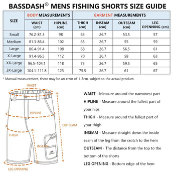 Men's UPF 50+ 10.5” Cargo Shorts Quick Dry Water Resistant FP01M - Bassdash