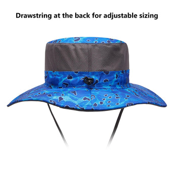 Unisex UPF 50+ Wide Brim Bucket Hat with Detachable Neck Flap FH02 - Bassdash