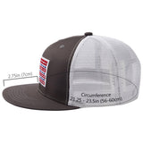 Unisex Flat Brim Trucker Cap - Charcoal Grey Fish Flag3 - Bassdash