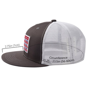 Unisex Flat Brim Trucker Cap - Charcoal Grey Fish Flag3 - Bassdash