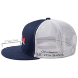 Unisex Flat Brim Trucker Cap - Collegiate Navy Bass3 - Bassdash