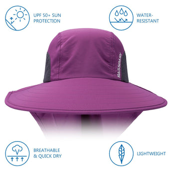 Unisex UPF 50+ Water Resistant Sun Hat with Neck Flap FH06 - Bassdash