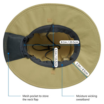 Women's UPF 50+ Sun Hat with Ponytail Hole Neck Flap FH05W - Bassdash