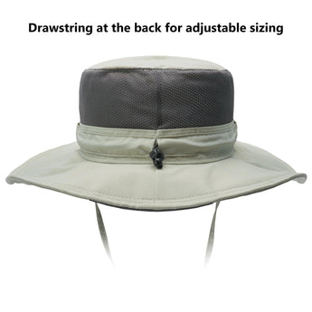 Unisex UPF 50+ Wide Brim Bucket Hat with Detachable Neck Flap FH02 - Bassdash